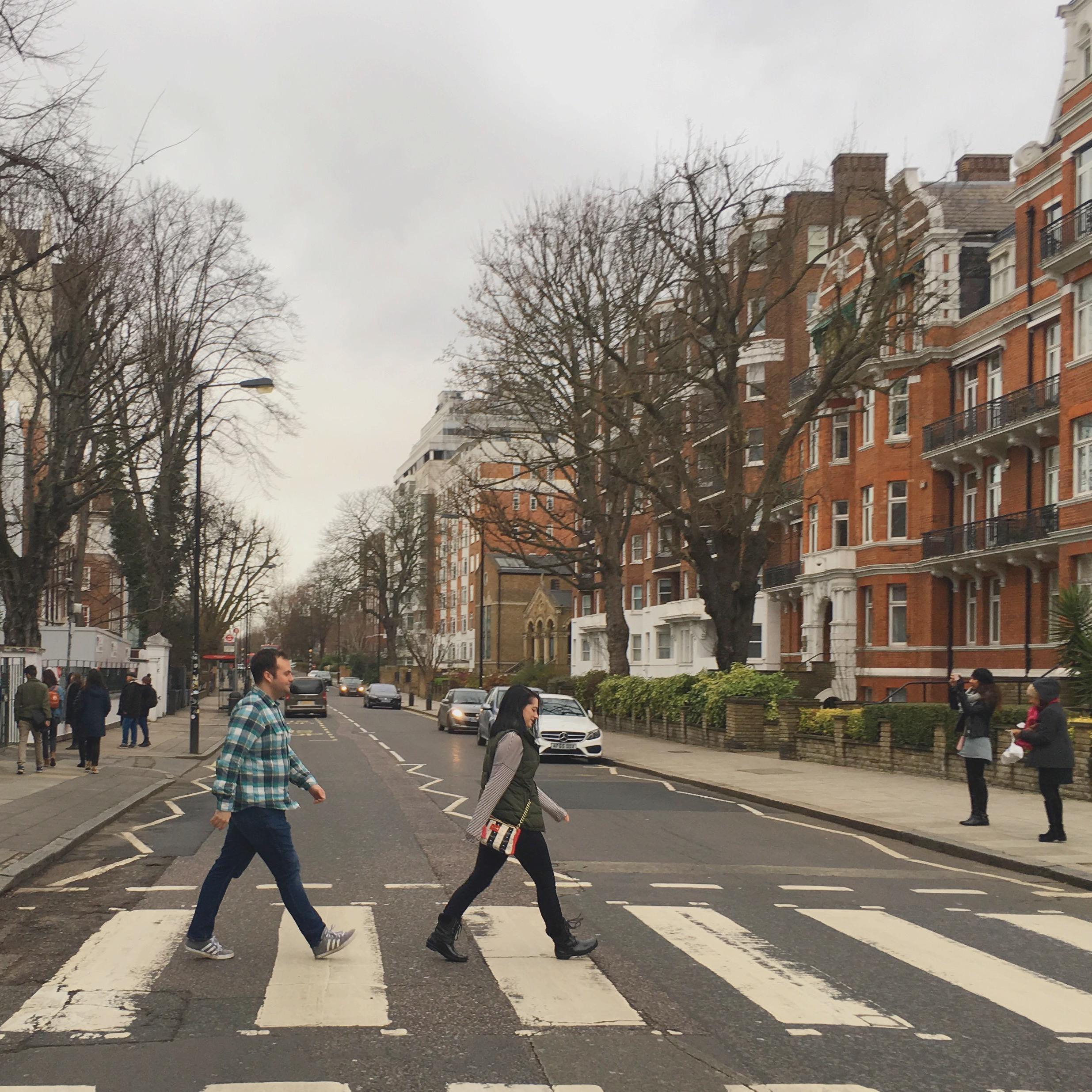 Pretending that we were The Beatles in London.