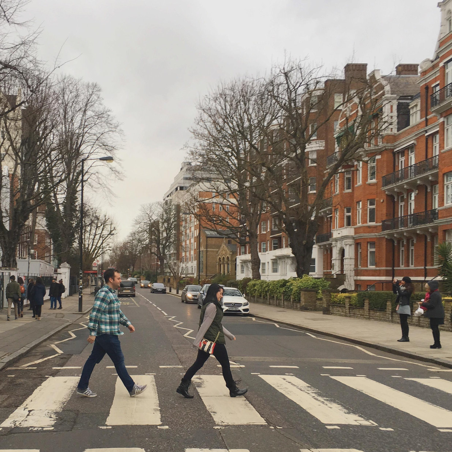 Pretending that we were The Beatles in London.