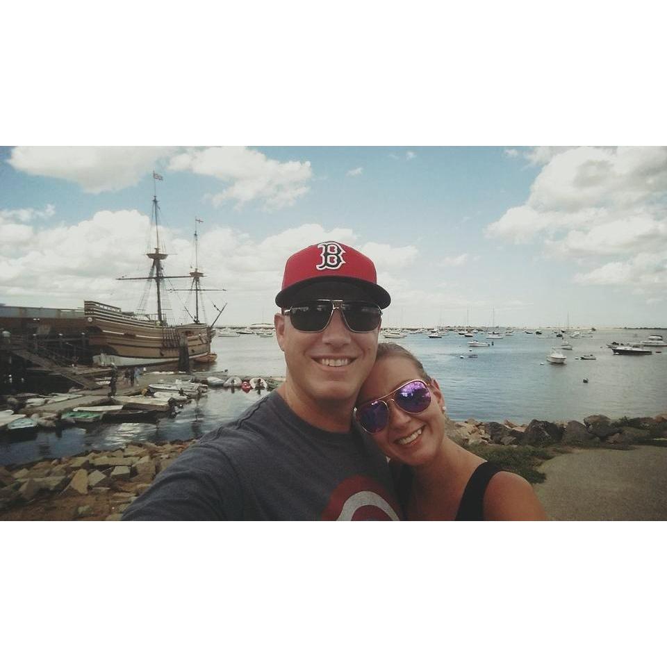 Selfie with the Mayflower during one of our Boston trips. Plymouth, Massachusetts