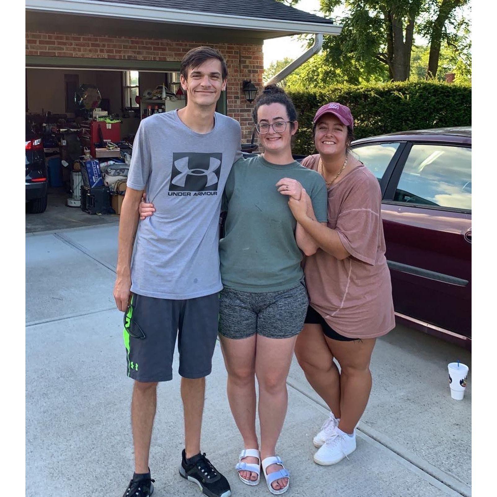 The first picture that Bailey took with her sister Monica after getting engaged