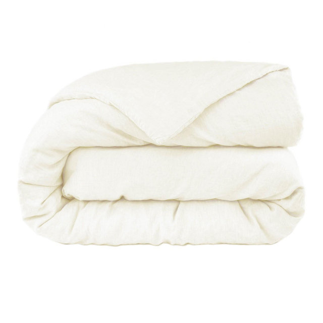 100% French Linen Duvet Cover - King/Cal King - Cream | BOKSER HOME
