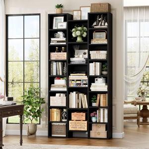 Bookcases 6 Tiers Display Storage Shelves 70 in Tall, Black