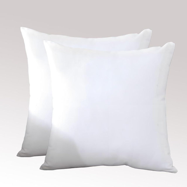 TAOSON Set of 2,White100% Cotton Soft Square Home Decorative Throw Pillow Protector Pillow Covers Sofa Couch Cushion Pillowcases with Hidden Zipper Only Cover No Insert 18 x 18 inch 45x45cm