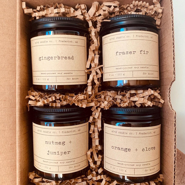Holiday Candle Sampler Pack: Christmas Scented Soy Candle Gift Set
