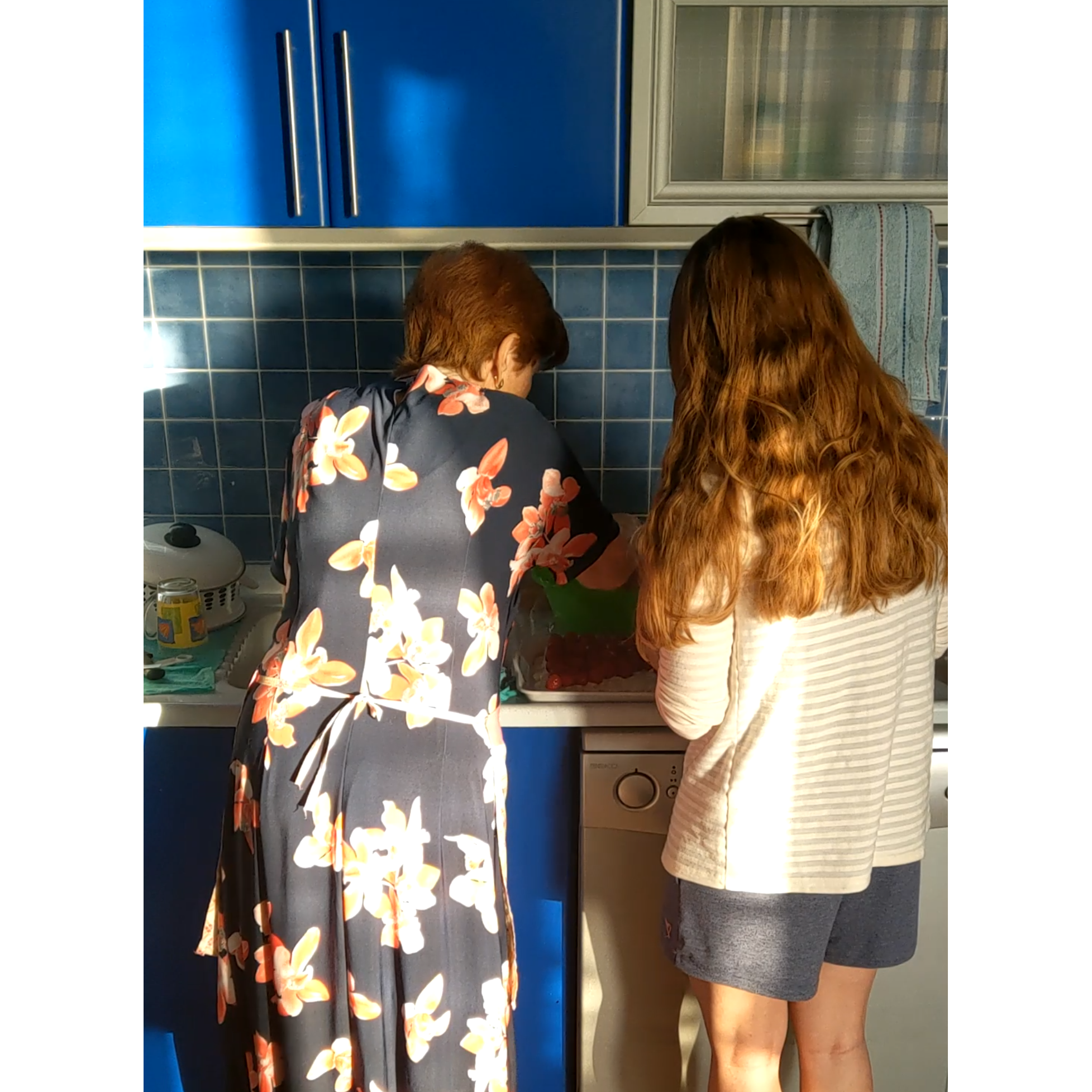Galina, Oleg's lovely grandmother reveals a secret recipe of a cake Oleg loves...(Baku, Azerbaijan, July, 2019)