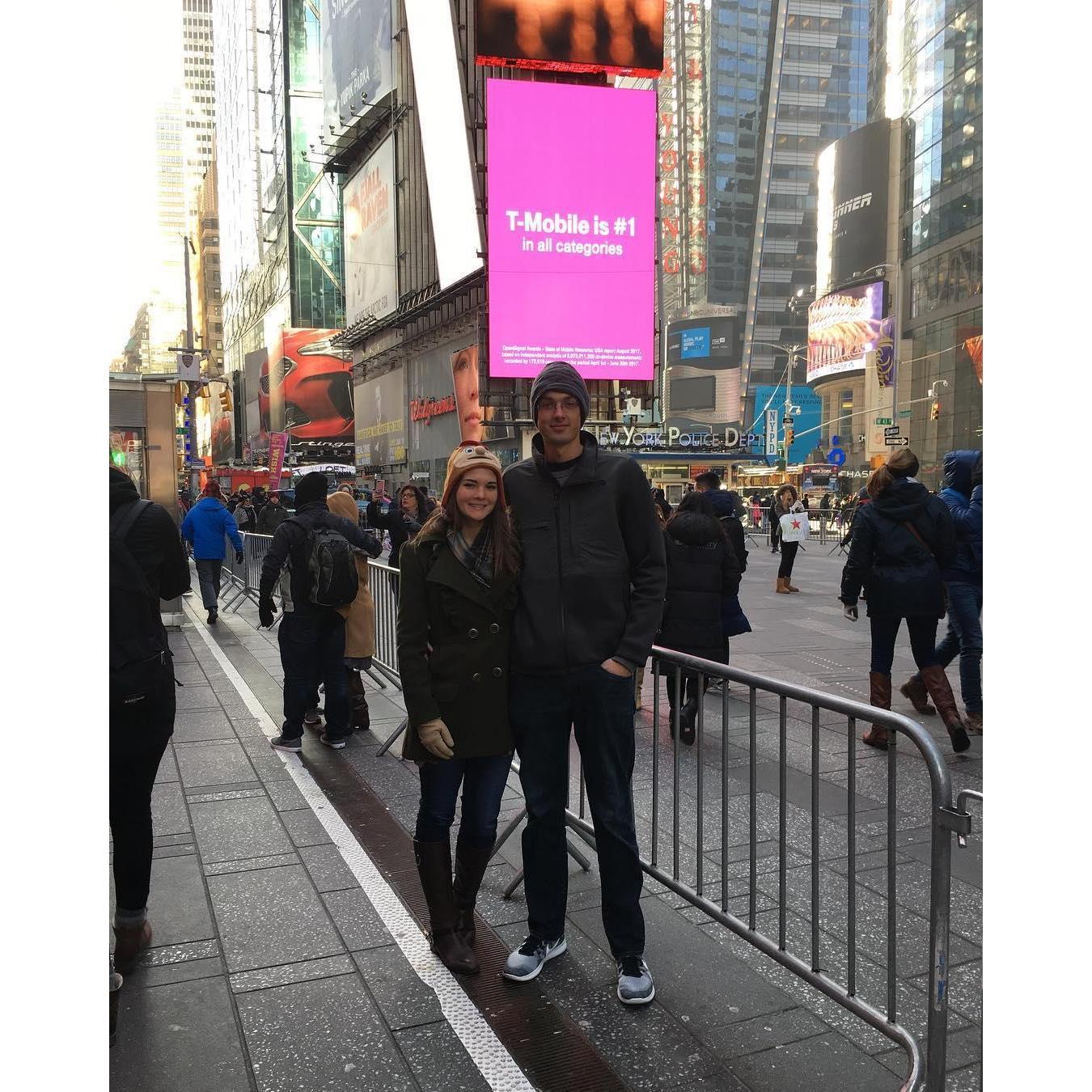 Luke's first trip to Time Square