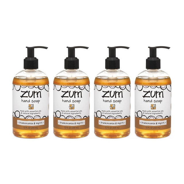 Zum Indigo Wild Hand Soap - Natural Liquid Hand Soap - Perfect Bathroom & Kitchen Hand Soap - Frankincense & Myrrh Scent - 12 oz (4 Pack)