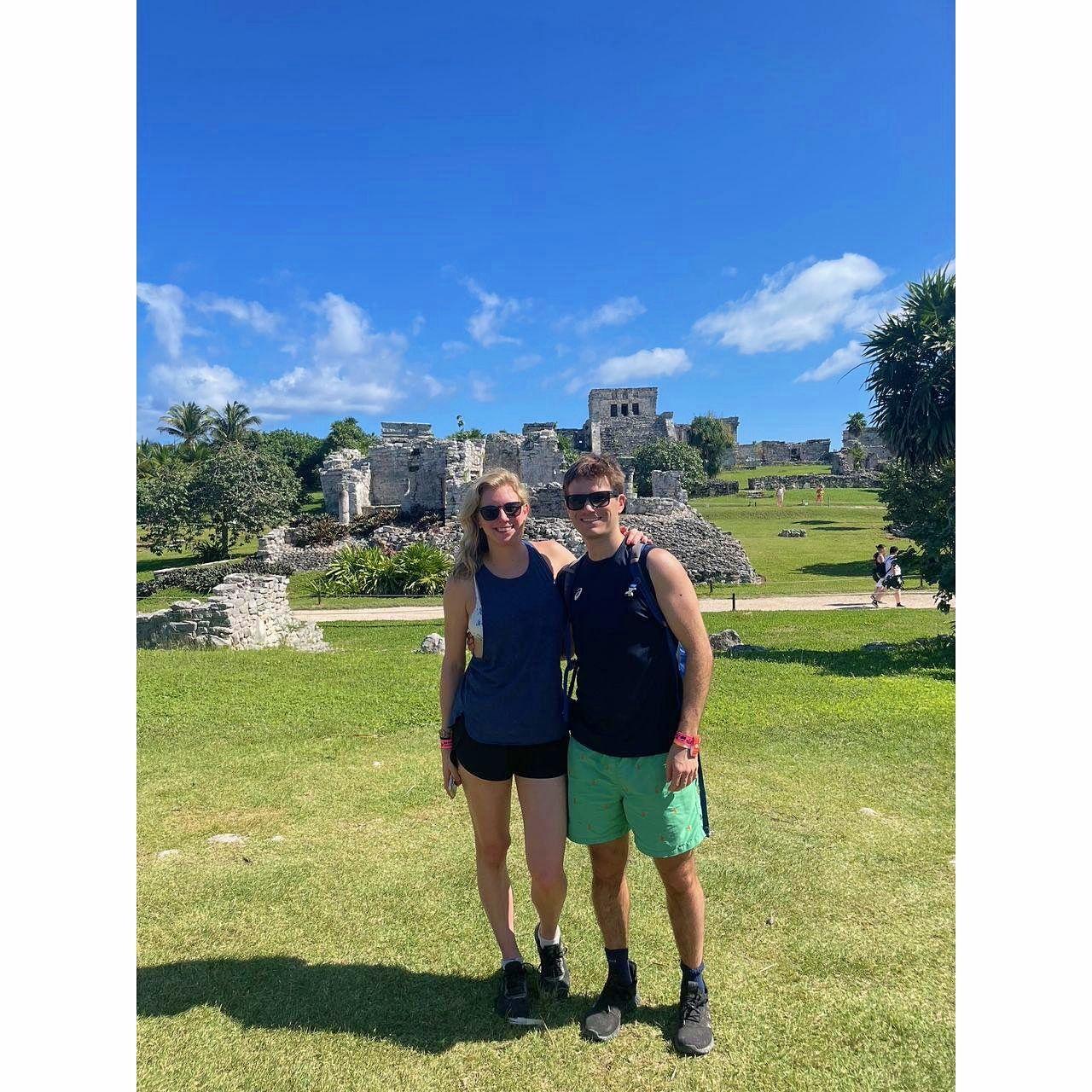 Exploring the Mayan ruins in Tulum