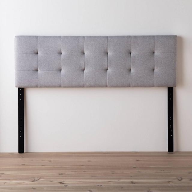 King/California King Emmie Adjustable Upholstered Headboard with Square Tufting Beige - Brookside