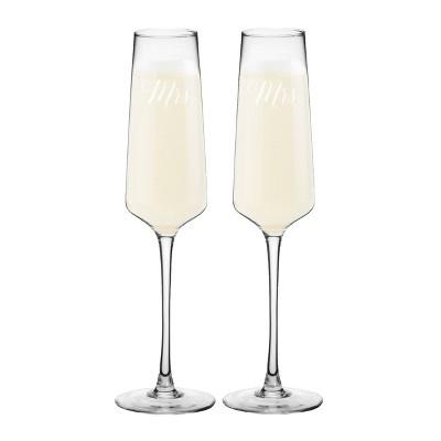 9.5oz "Mrs. And Mrs" Wedding Champagne Estate Glasses