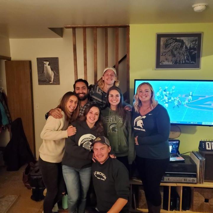 18 February 2020 - Hosting Kali's friends and former roomies for the Michigan State - Michigan football game.