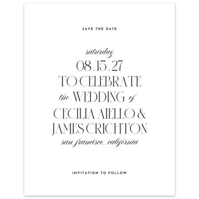 White Elegant Wedding Digital Save the Date - Milan Portrait
