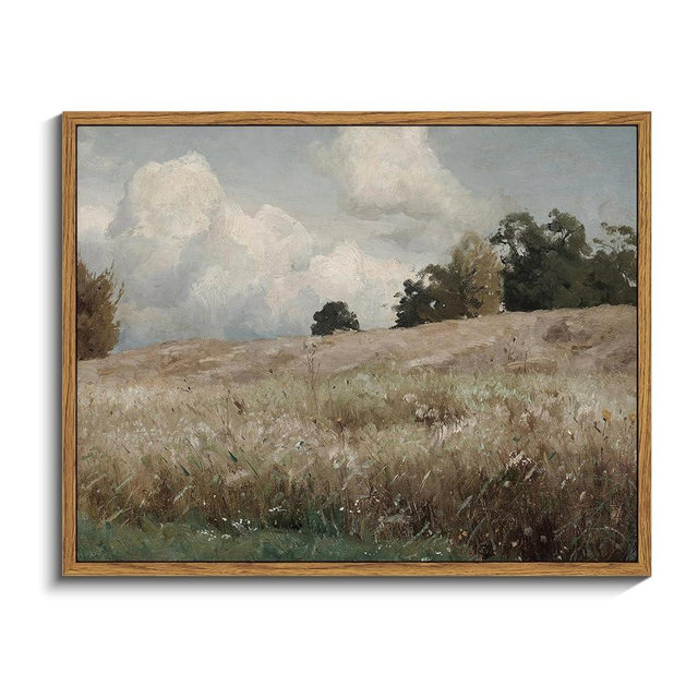 InSimSea Framed Canvas Wall Art Vintage Decor, Cornfield Countryside Scenery Rustic Farmhouse Wall Decoration, Country Decor Wall Art for Bedroom, Living Room Kitchen Bathroom, 11"x14"