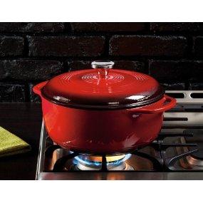 Lodge EC6D43 Enameled Cast Iron Dutch Oven, 6-Quart, Island Spice Red