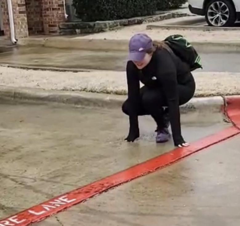Sarah’s shoes weren’t cooperating during Icepocalypse 2022.