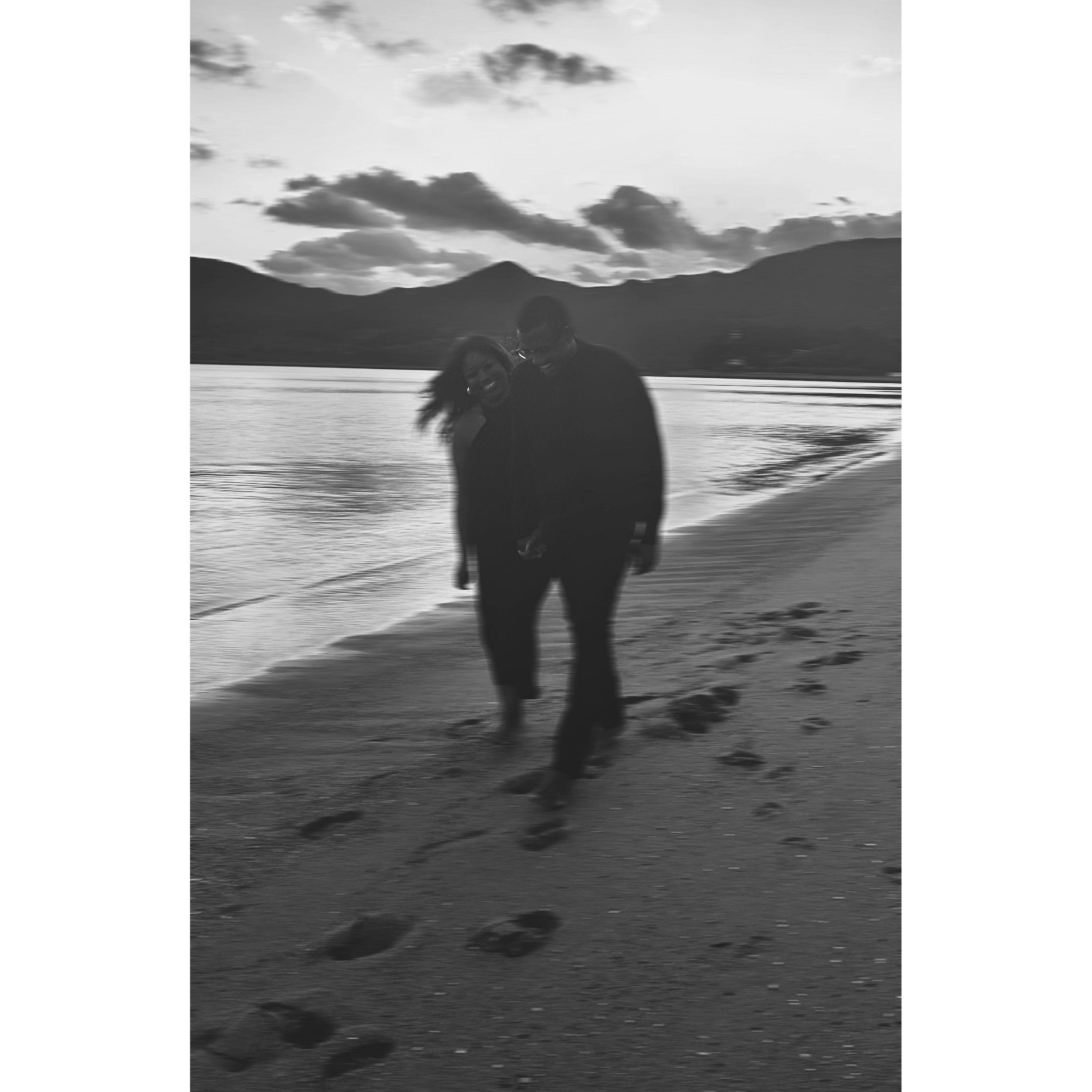 On the beach in Nagasaki, Japan when Kimberlee went to go visit Jacob for a month in December 2024.