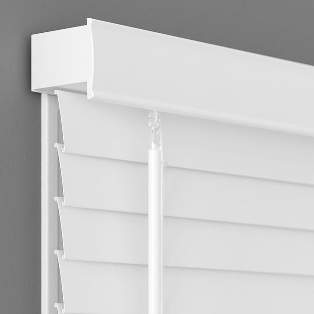 2 Inch Cordless Room Darkening Faux Wood Blind - 34.5" W x 60" L - White, Over 1,000 Custom Sizes Starting at 18.97, Inside or Outside Mount, Venetian Shades for Interior Windows by Lumino