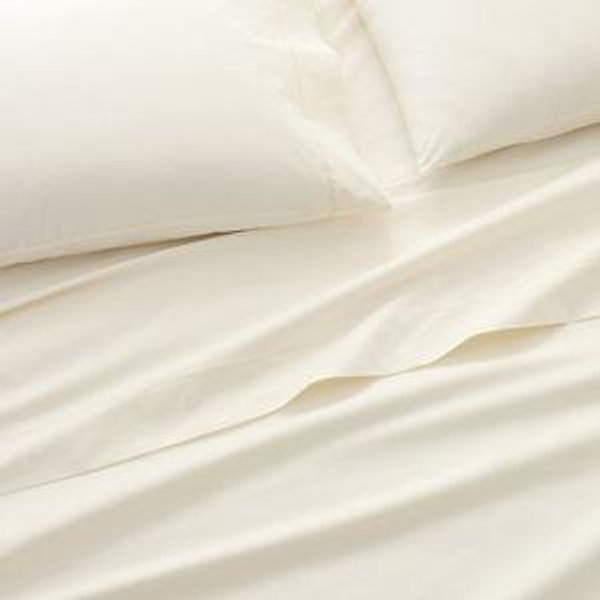 Solid Classic Organic-Cotton Percale Sheet Set in Ivory