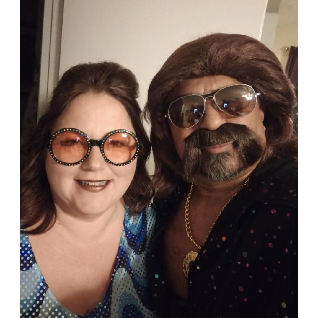 Halloween, a few years ago.  Wolfman Jack and his disco princess lol