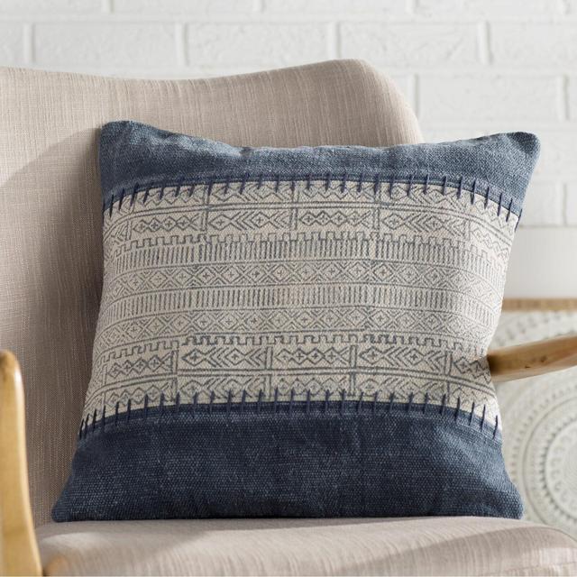 Friedman Cotton Indoor Geometric Square Throw Pillow