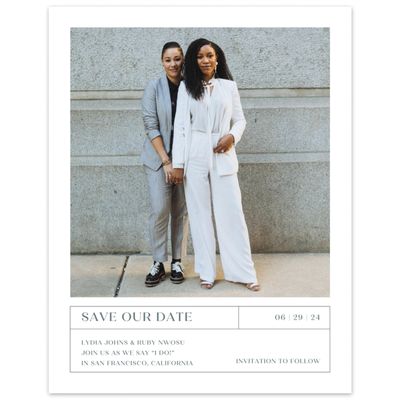 White Wedding Digital Save the Date - Linwood Photo