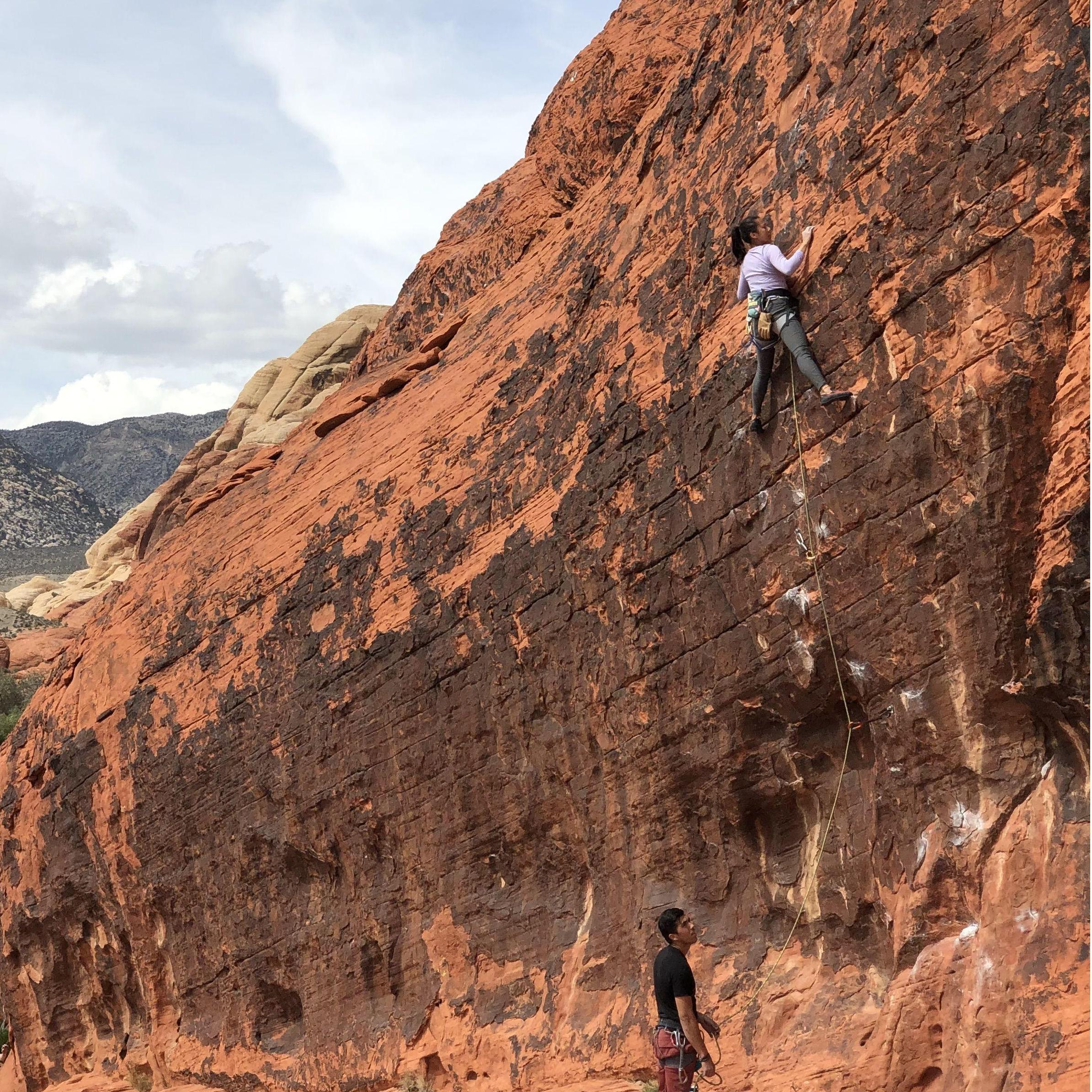 celebrating their second anniversary climbing in red rocks, las vegas - mar 2019