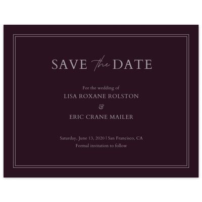 Burgundy, Red Wedding Digital Save the Date - Verona Type
