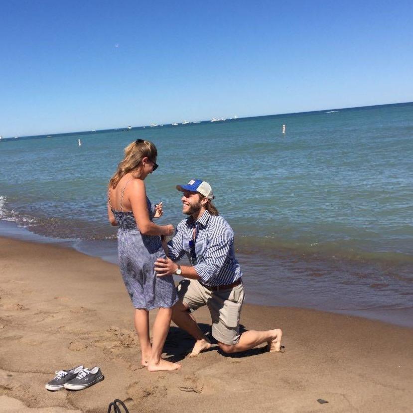 When Mike Popped the question on New Buffalo Beach, Michigan