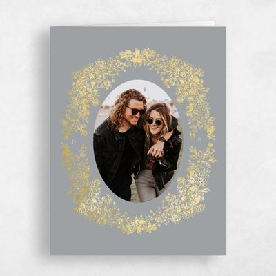 Pewter Gray, Grey Wedding Thank You - Sawyer Photo Foil