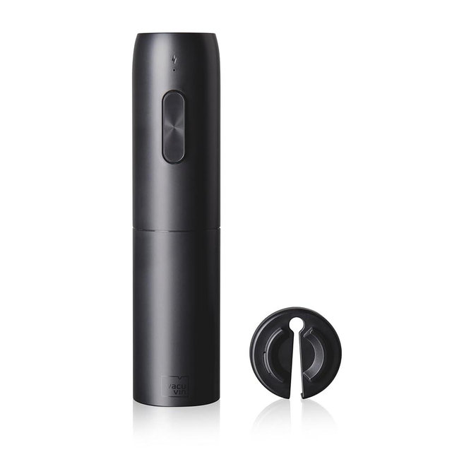 Vacu Vin Electric Wine Opener – Automatic Corkscrew with USB Charging – One-Touch Operation – Opens Bottles Effortlessly – Rechargeable Wine Opener for Cork and Synthetic Corks