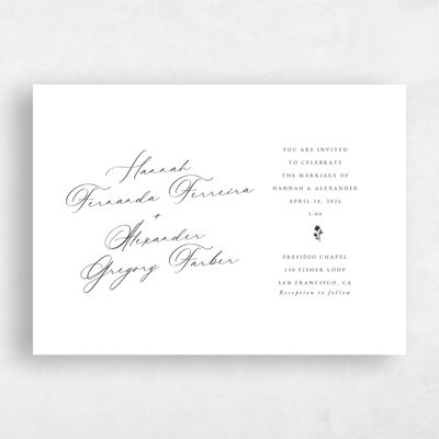 White Wedding Invitation - Kiruna Landscape