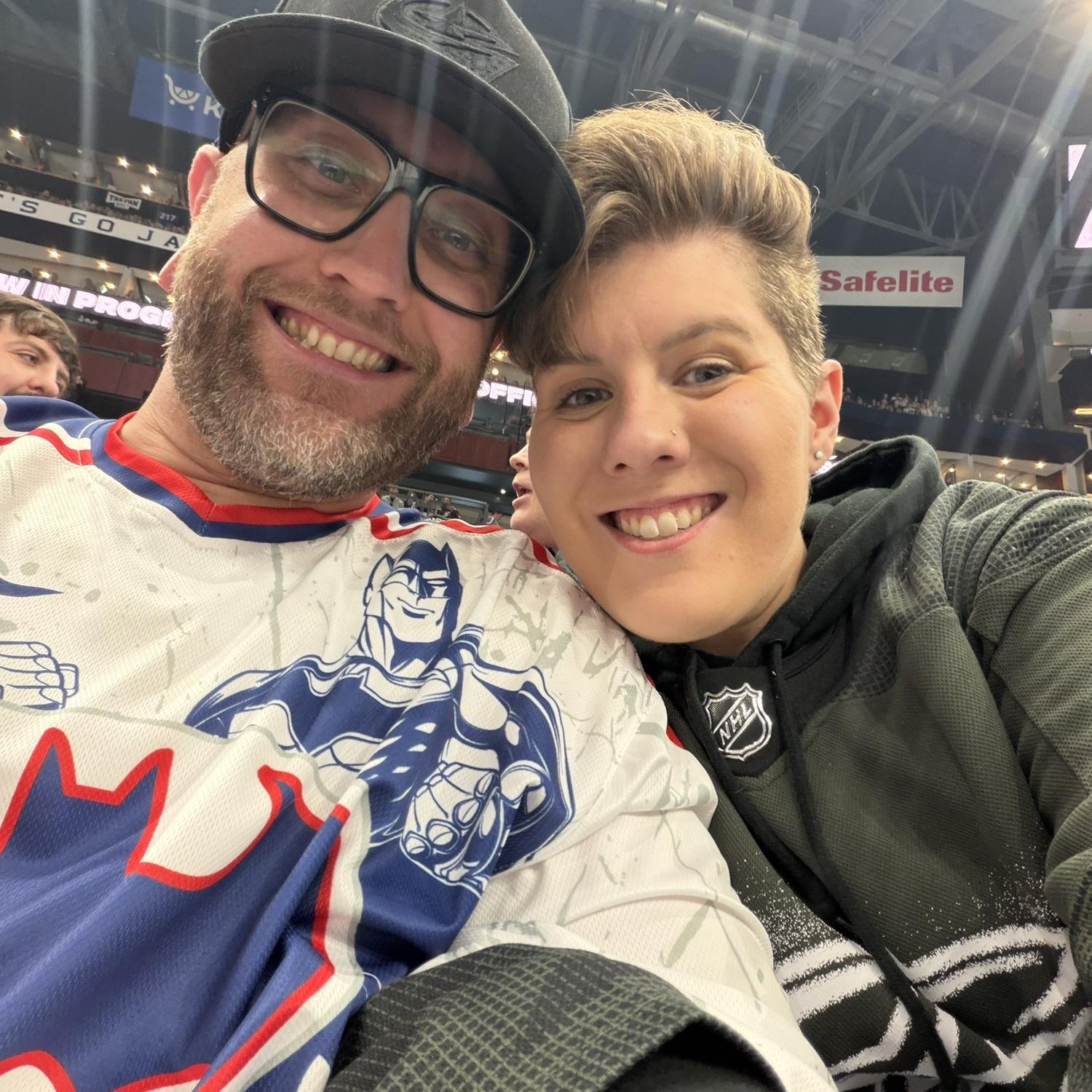 Celebrated our engagement in Lexus Lounge for a Blue Jackets game!