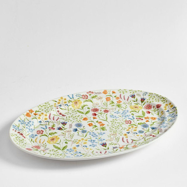 Spring Garden Oval Serving Platter