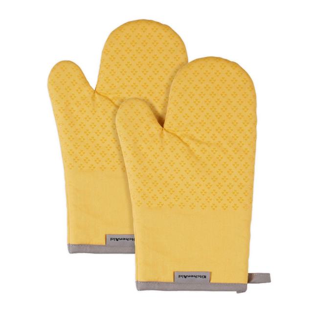 KitchenAid® Asteroid Diamond Mini Oven Mitts in Yellow (Set of 2)