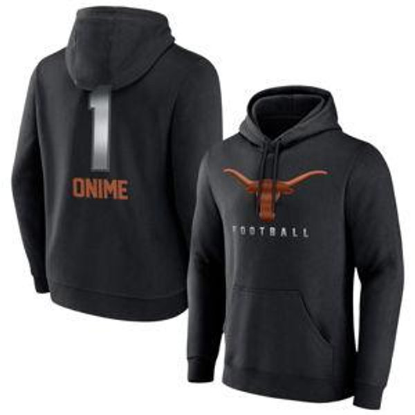 Texas Longhorns Personalized Any Name & Number Midnight Mascot Pullover Hoodie - Black