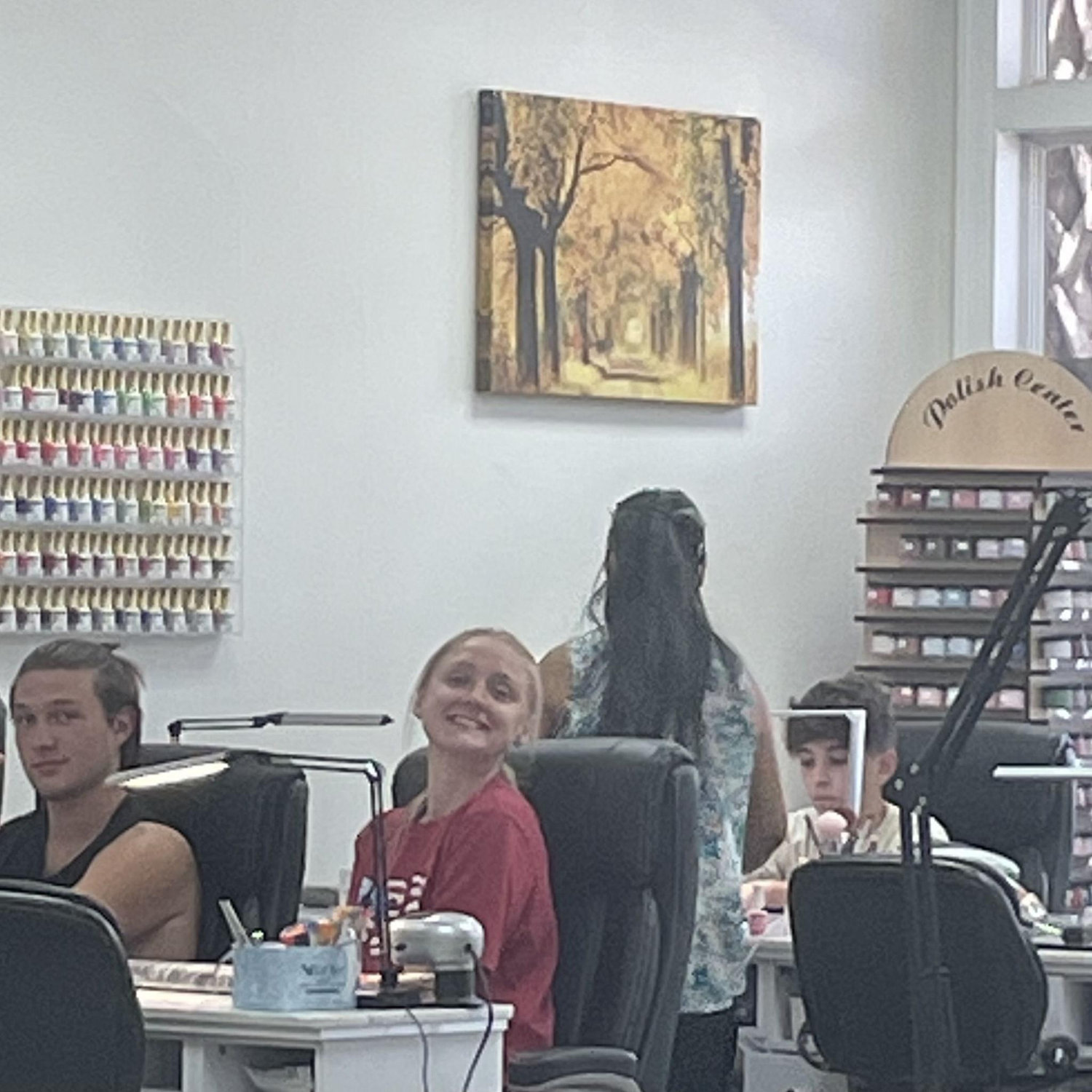 a few months before we started dating Michael wanted to join the girls at their nail salon appointment. He said it wasn't because Bethany was there...