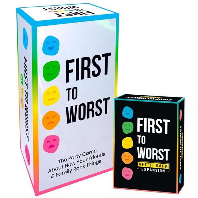 FIRST TO WORST Party Game + After Dark Expansion Set - The Card Game About How Your Friends & Family Rank Things - Adult Card Game for College Students, Groups & Fun Parties with Polarizing Priorities