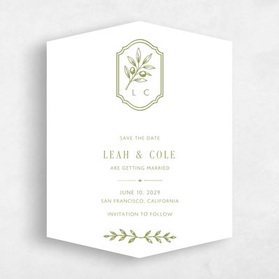 Green Diamond Wedding Save the Date - Passage Classic