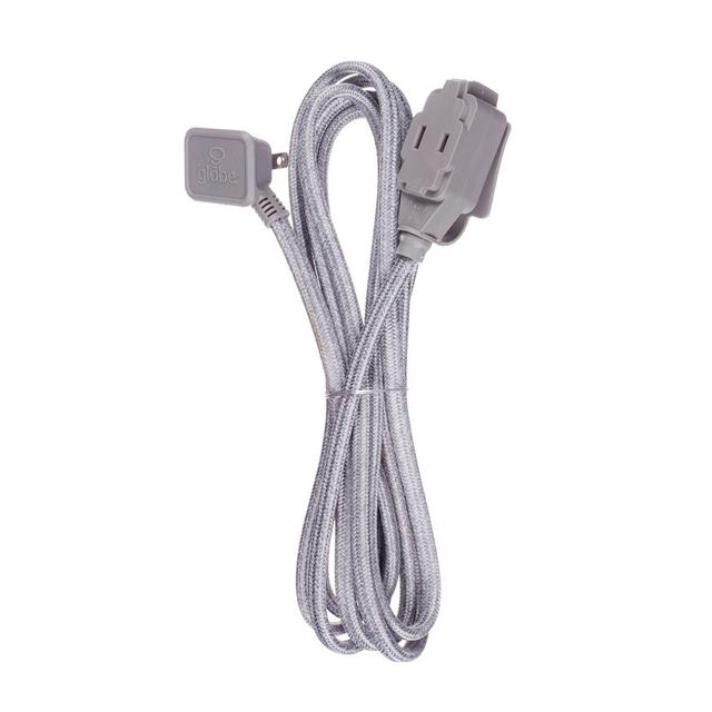 Globe Electric Designer Series 9-ft 3-Outlet Extension Cord in Charcoal and Light Grey