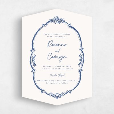 Blue Diamond Wedding Invitation - Galleria Classic