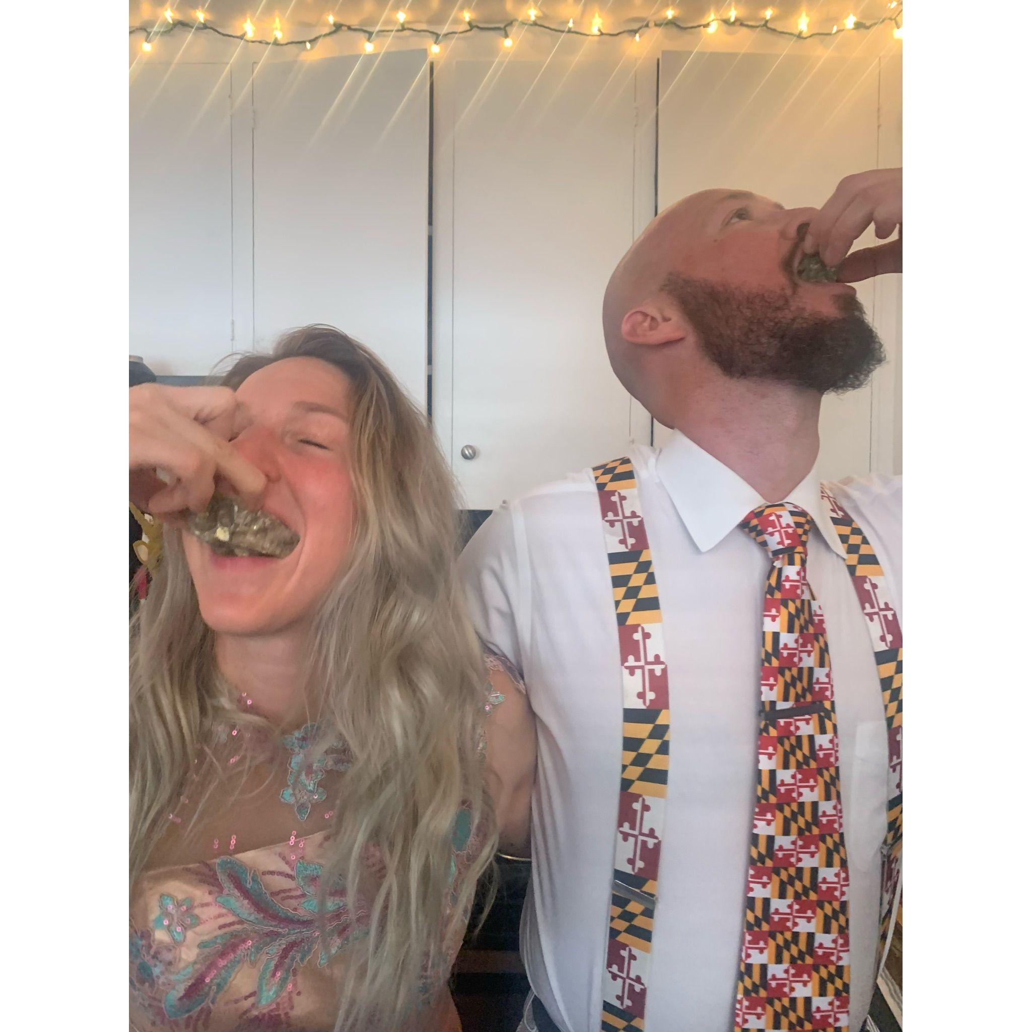 Sure, we're doing oyster shooters. But how else will Dan tell people he's from Maryland?