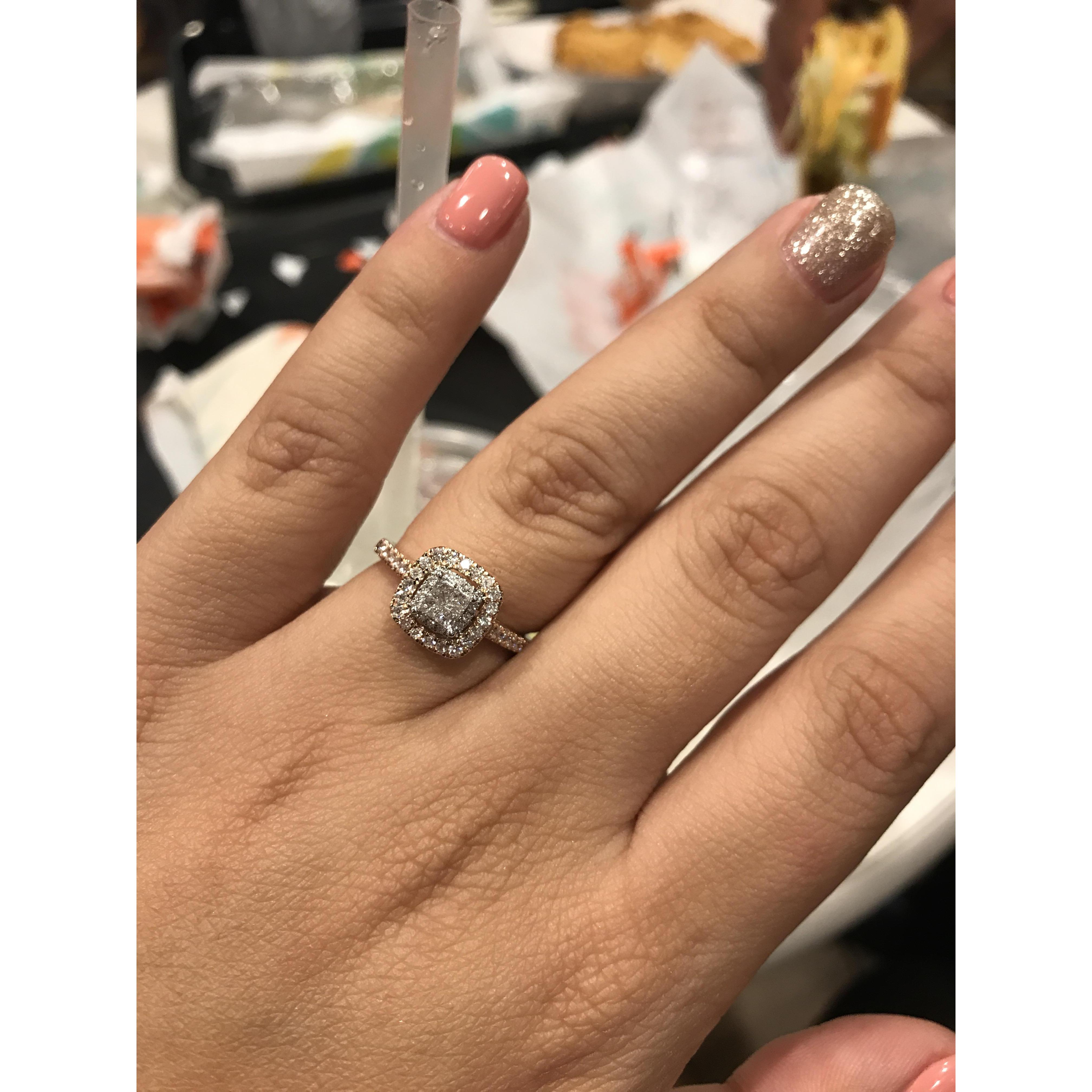 The ring! This was captured as we celebrated at Taco Bell right after the engagement took place! (December 18, 2018)!