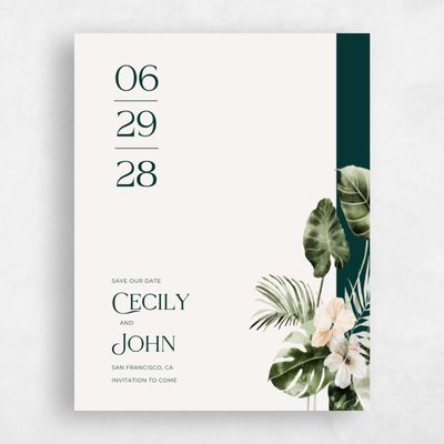 Dark Emerald, Green Wedding Save the Date - Katmai Portrait