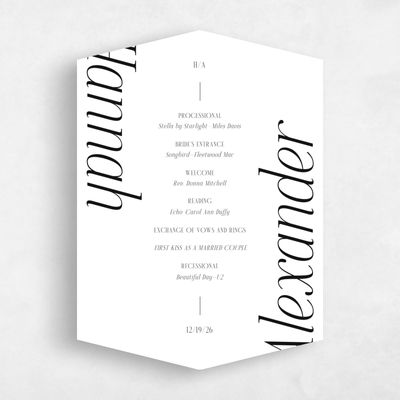 White Diamond Wedding Program - Mycenae