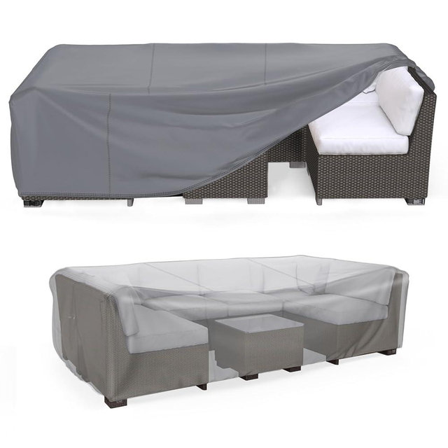 Mrrihand Heavy Duty Patio Furniture Covers, Outdoor Furniture Covers Waterproof Sectional Sofa Set , Patio Table and Chair Set Cover 62"L×42"W×28"H,Grey