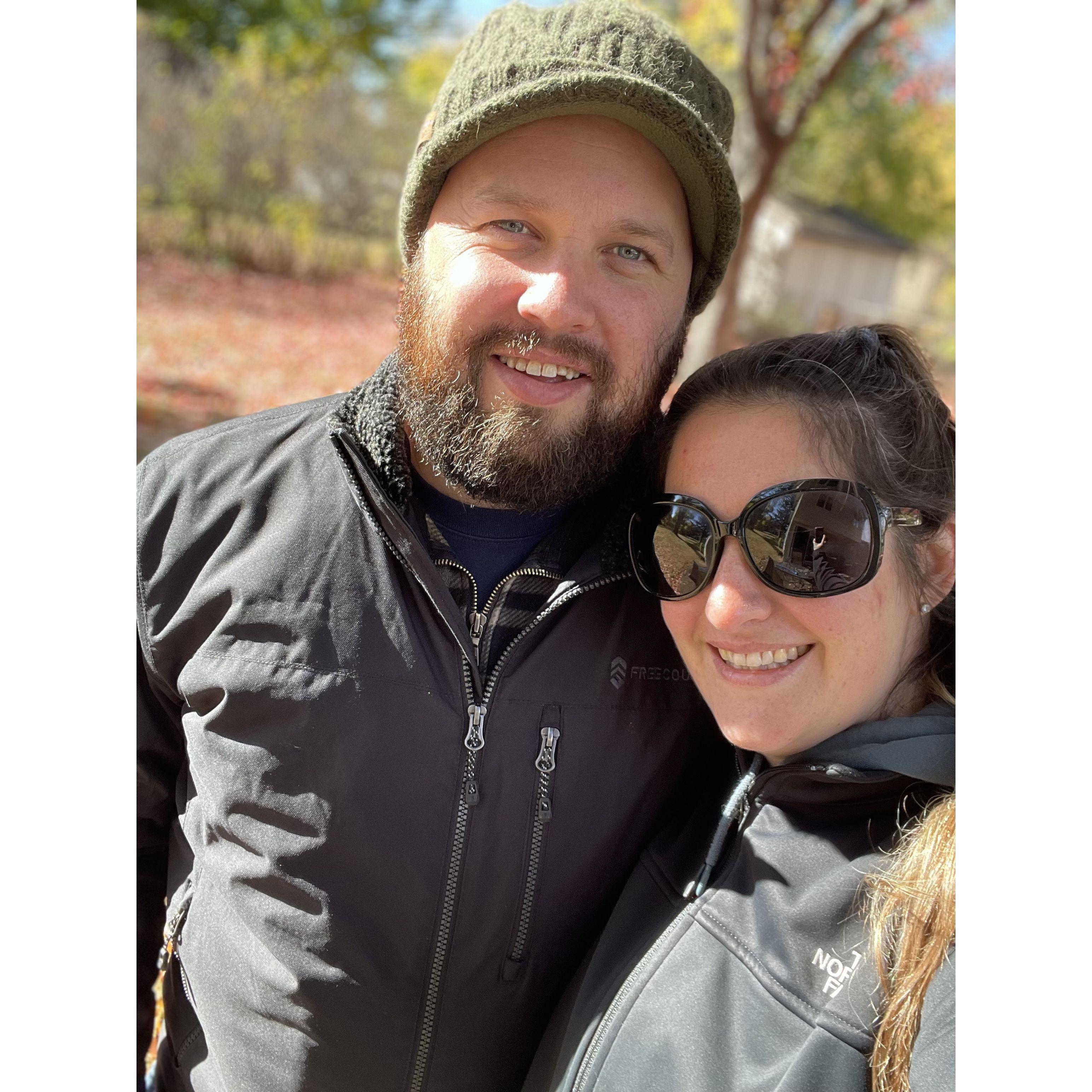 Taking a selfie in our new backyard