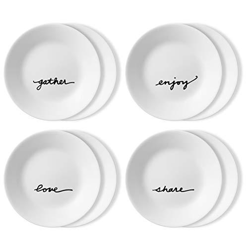 Corelle Chip Resistant 8 Pack Appetizer Plates, 8-Piece, Celebrations