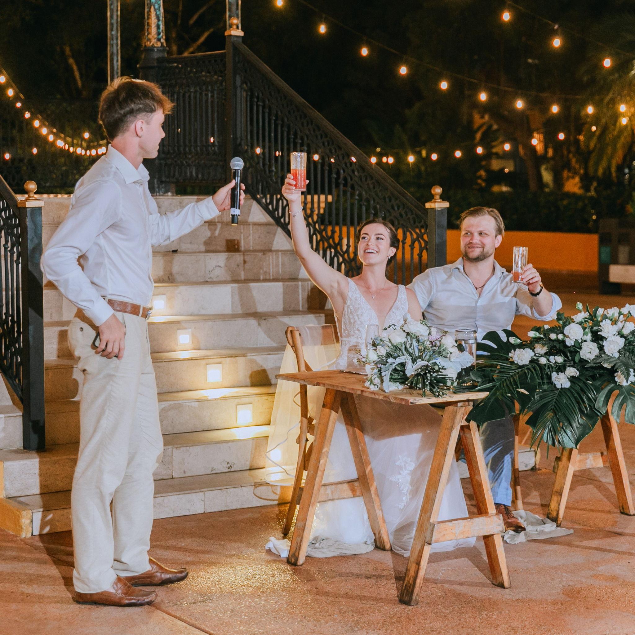 Our siblings and parents honored us with heartfelt speeches.