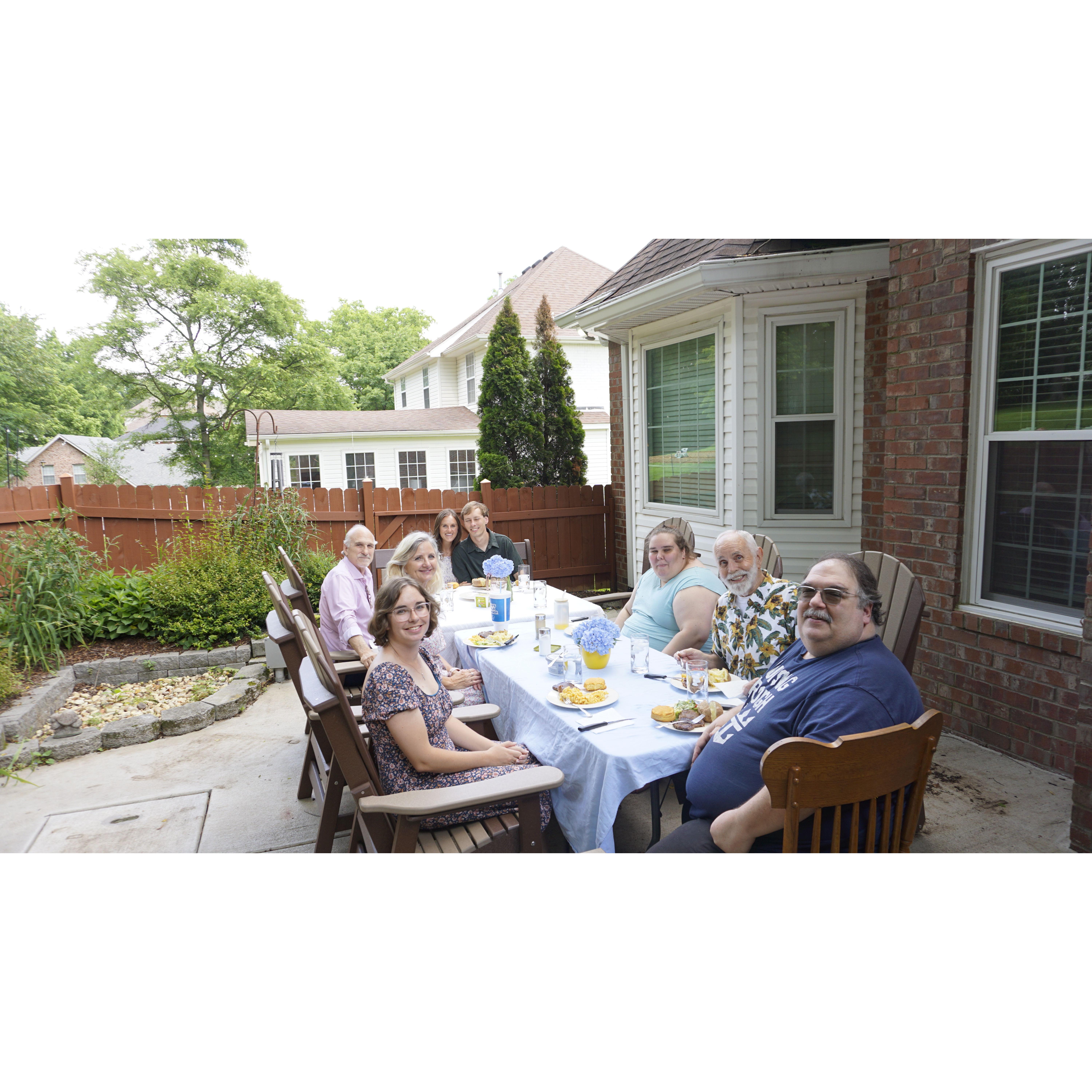 Celebrating the engagement with family!