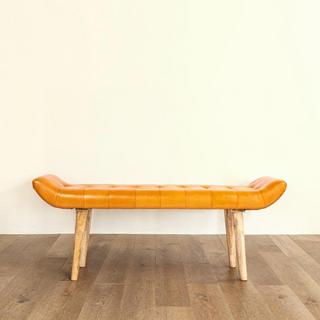 Leather Tufted Bench
